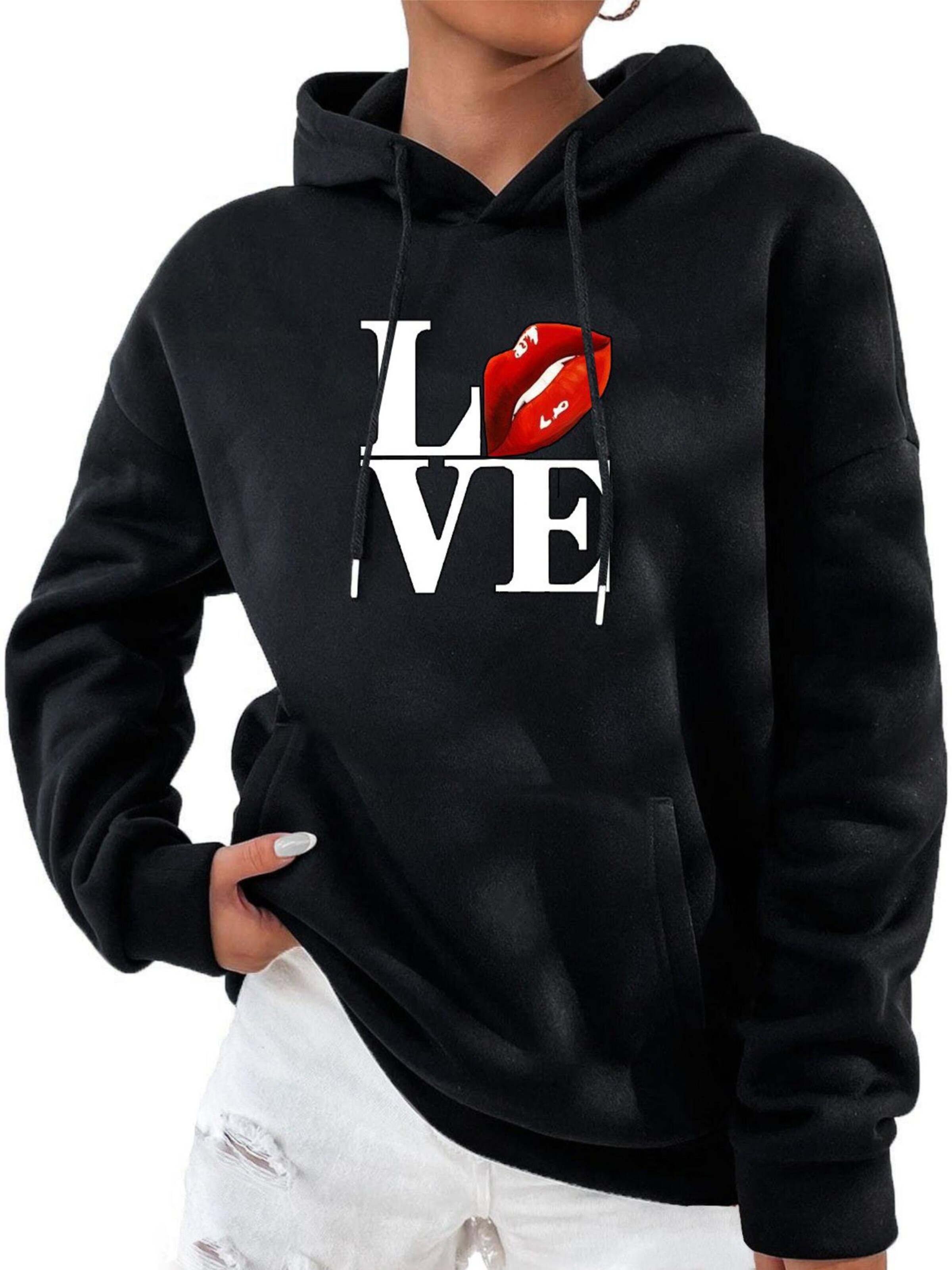 RMK Sweatshirt 'Love'‌‌‌‌‌‌ in Schwarz: Vorderseite
