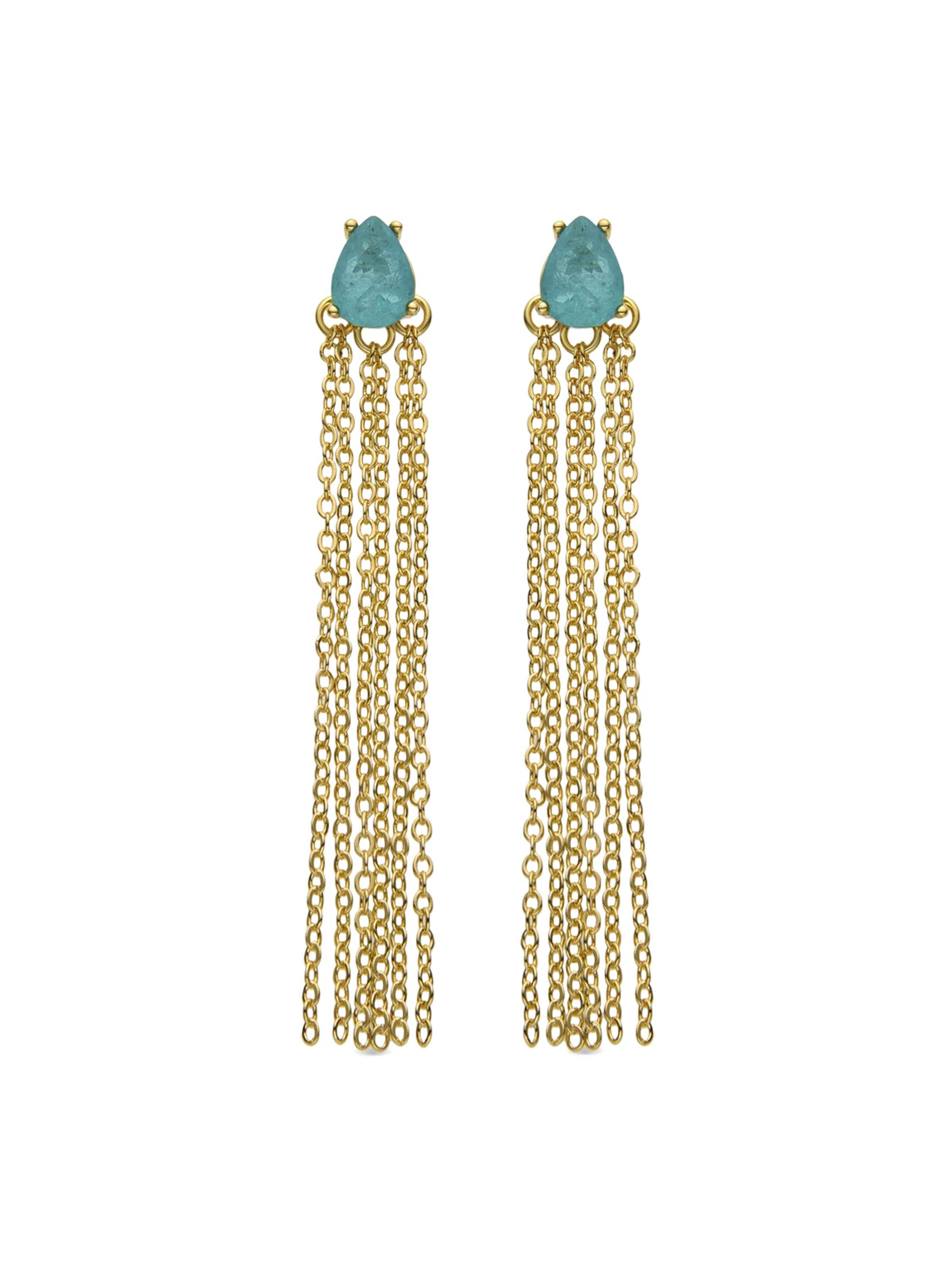 Luxenter Boucles d'oreilles 'Egah' en aqua / or, Vue avec produit