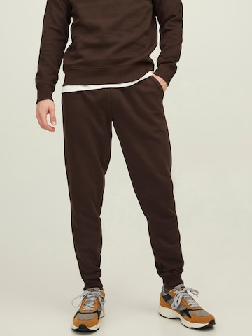 JACK & JONES Tapered Pants 'Gordon' in Brown: front