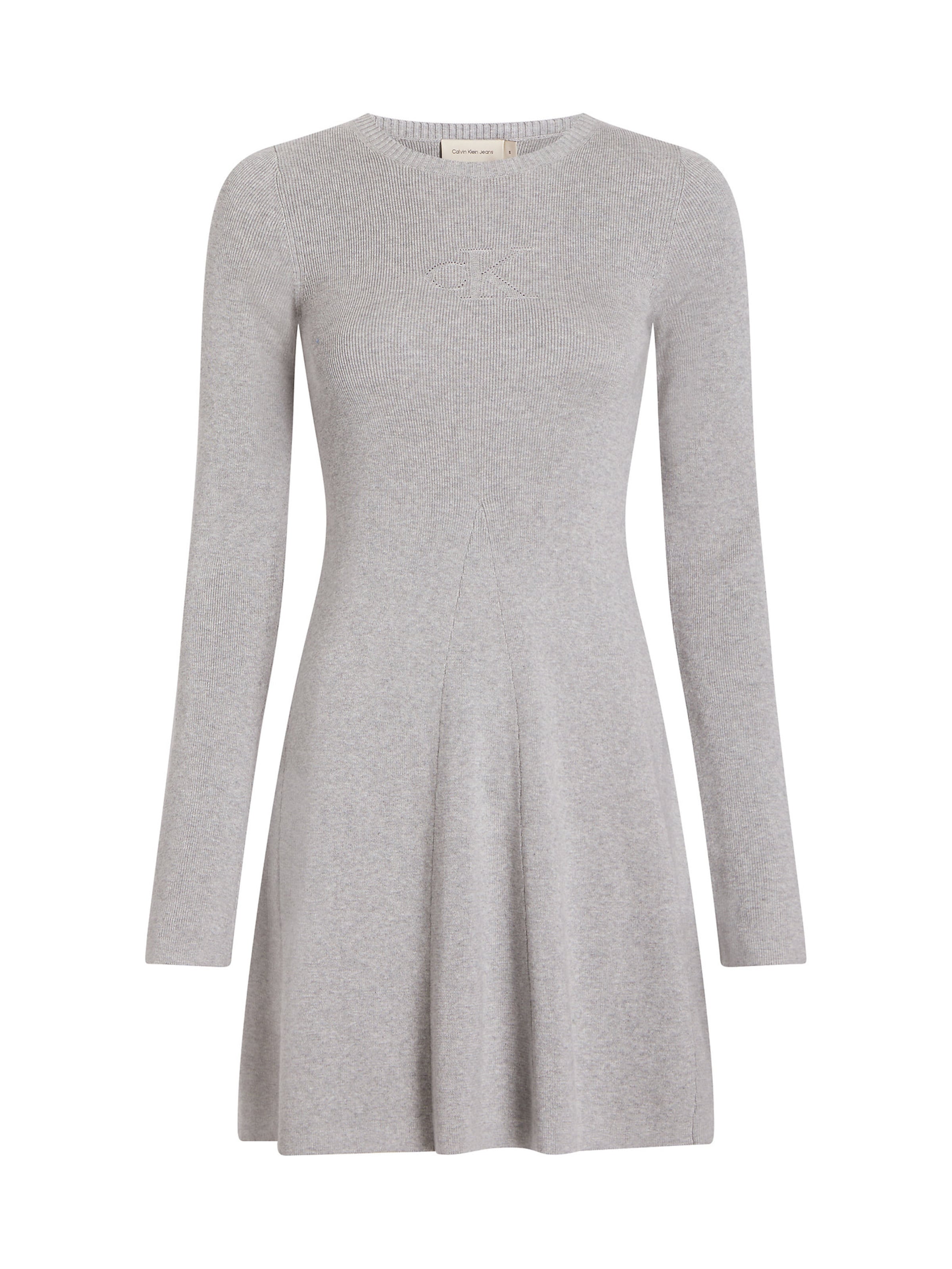 Calvin Klein Jeans Gebreide jurk in Grijs: voorkant