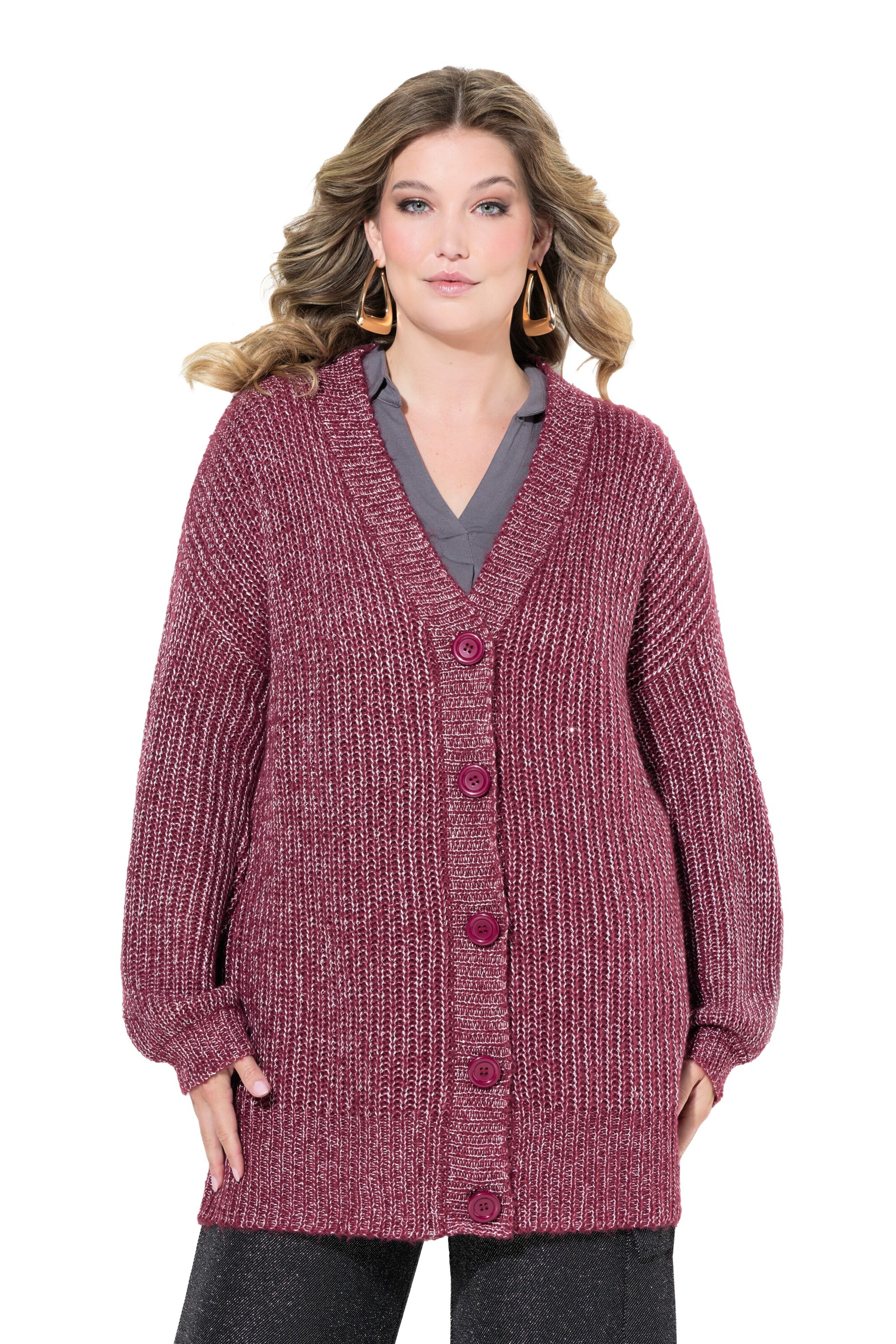 Cardigan MIAMODA en violet : devant