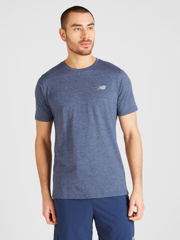 new balance Performance Shirt 'Essentials Heathert' in Blue: front