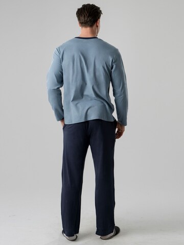 PANTONECLO Pajamas long 'Pantoneclo Men’s Night Wear Long Set' in Blue