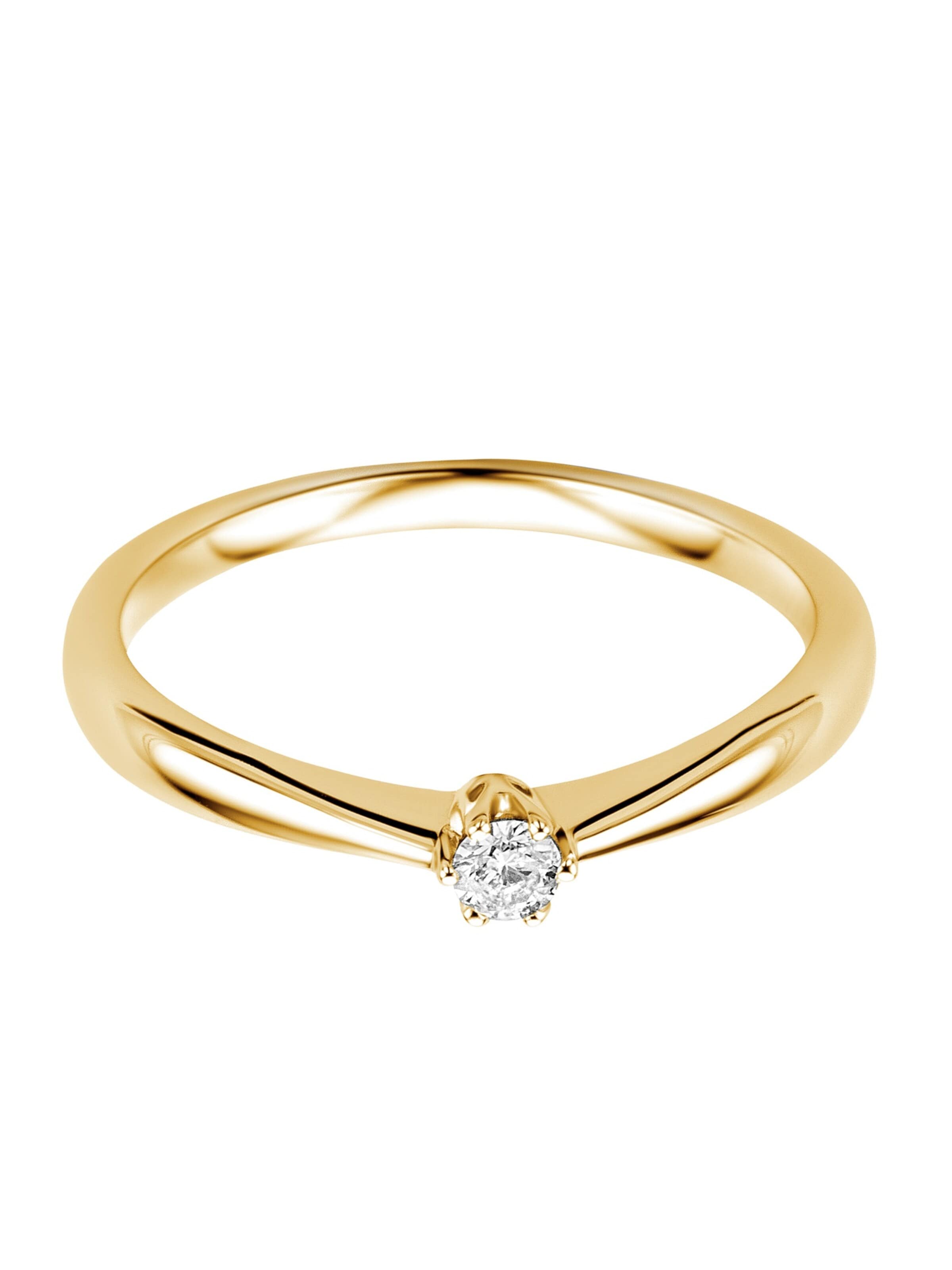 DIAMANT LETERNEL Ring 'Solitär-Ring aus 375 Gelbgold mit 0.09 Karat Diamant' in Gold