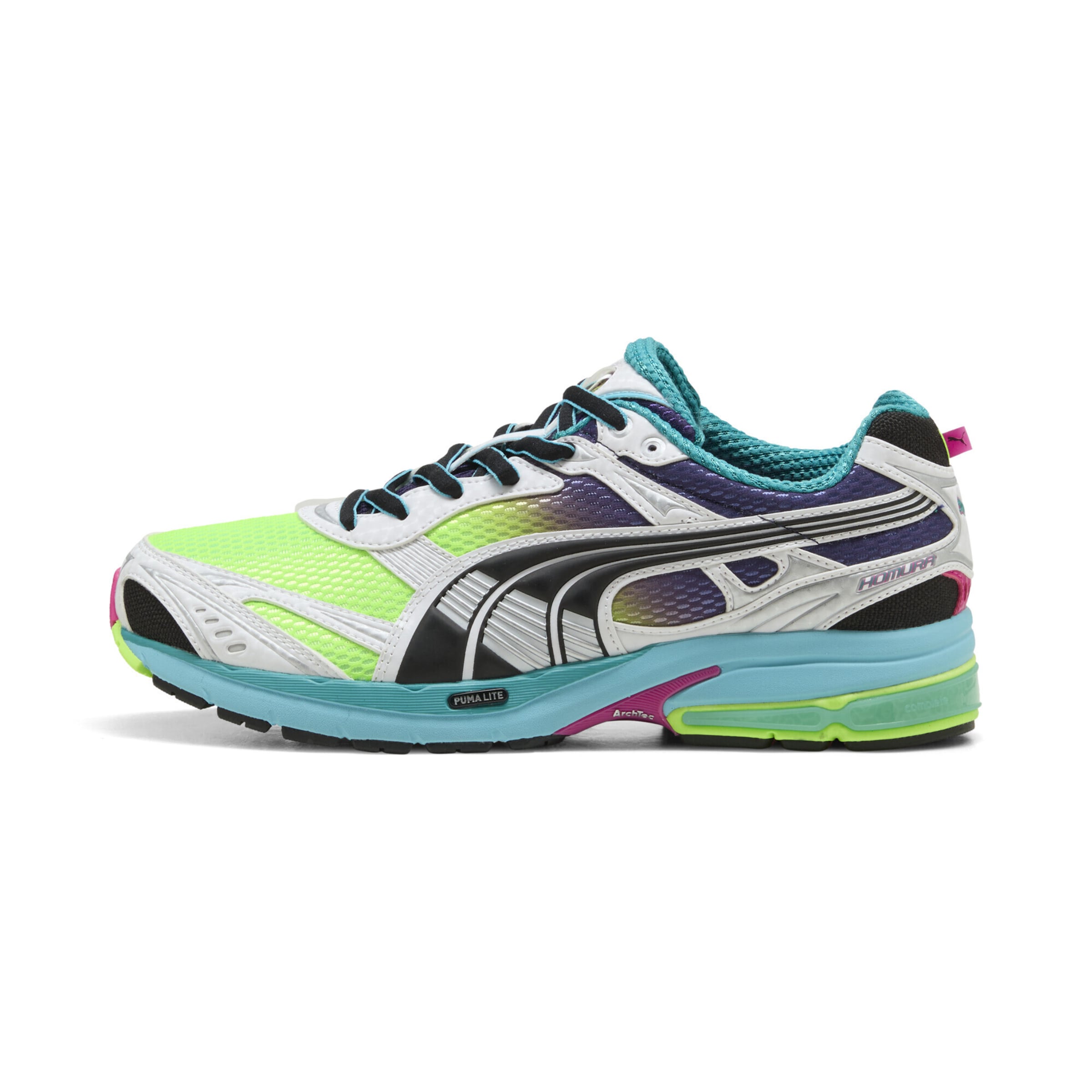PUMA Sneakers laag 'Homura OG Hyper' in 44 in de kleur Lichtgrijs / Neongroen / Donkerlila / Zwart, Productweergave