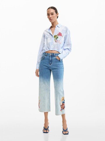 Desigual Zvonové kalhoty Džíny – modrá