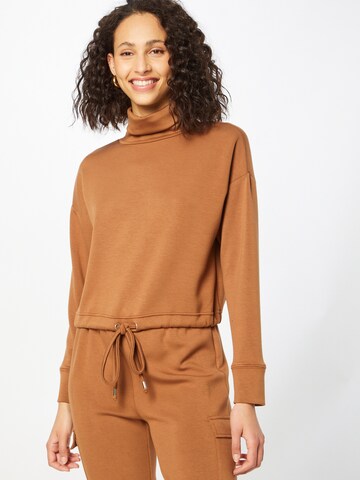 Warehouse Sweatshirt 'Soft Scuba' i brun: forside