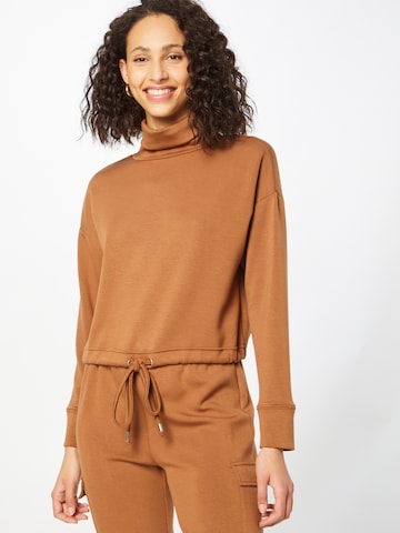 Warehouse Sweatshirt 'Soft Scuba' i brun: framsida