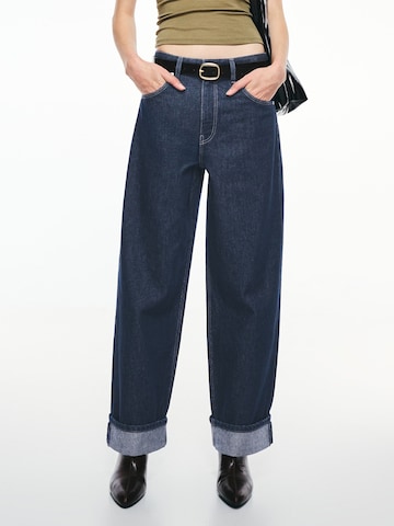 Bershka Wide leg Jeans in Blauw: voorkant
