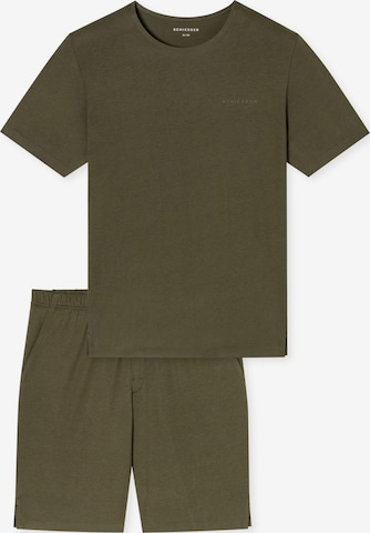 SCHIESSER Pyjama kort 'Modern Bonded' in Groen: voorkant