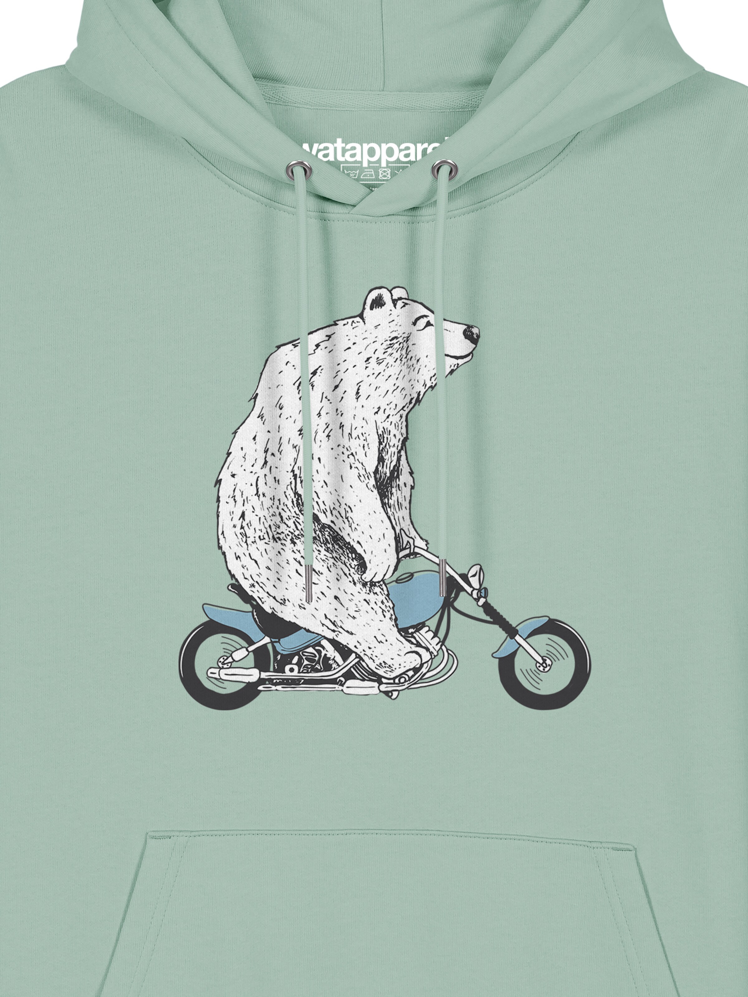 Felpa 'Bär auf Bike' di Watapparel in verde