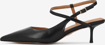 KazarCipele s potpeticom i otvorenom petom - crna boja: prednji dio
