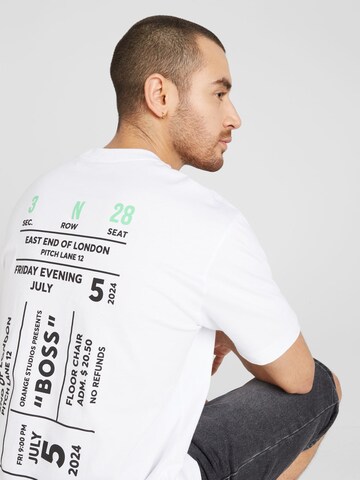 T-Shirt 'Records' BOSS en blanc