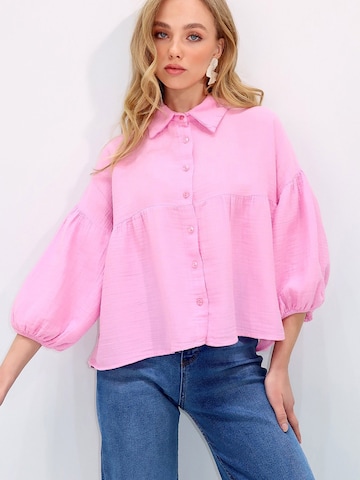 Trend Alaçatı Stili Bluse in Pink