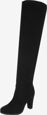 Ital-Design Over the Knee Boots in Black: front