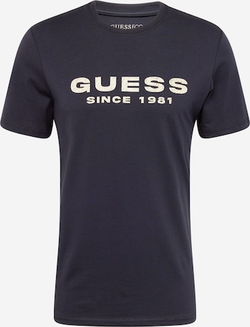 T-Shirt GUESS en bleu : devant