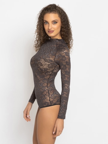 JIORO Blusenbody 'ESSENTIALS'‌‌‌‌‌‌‌‌‌‌ in Braun