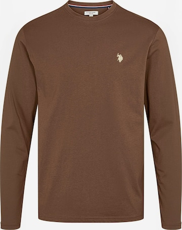 Coupe regular Chemise ' UMBrolin ' U.S. POLO ASSN. en marron : devant