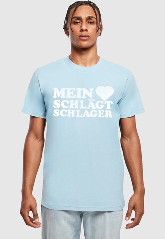 Merchcode T-Shirt in Blau: Vorderseite