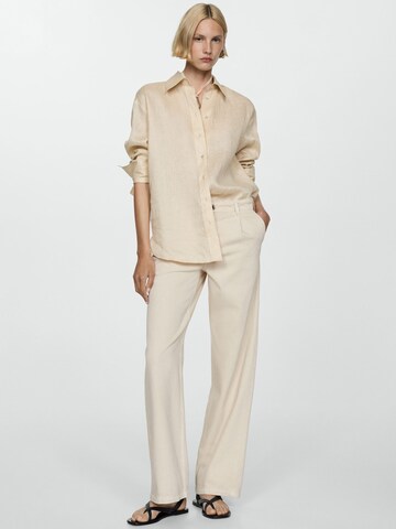 MANGO Loose fit Pleat-front jeans 'ARLETITA' in Beige
