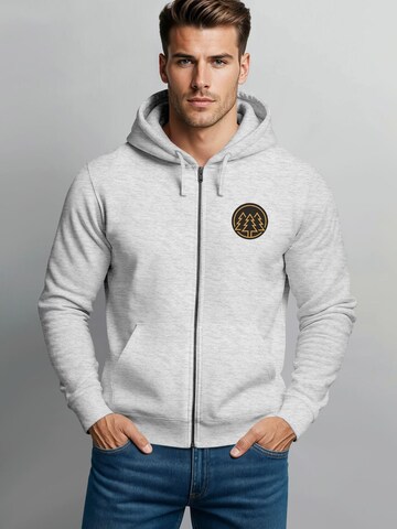 Neverless Sweatjacke 'Bäume Badge'‌‌‌‌‌‌‌‌‌ in Grau