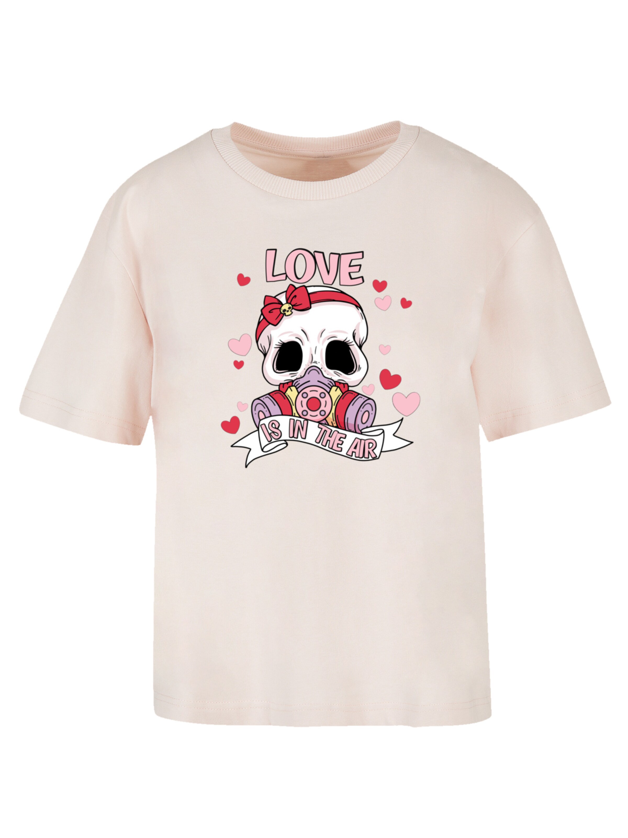 T-shirt 'Anti Valentinstag LOVE is in the air' F4NT4STIC en rose : devant