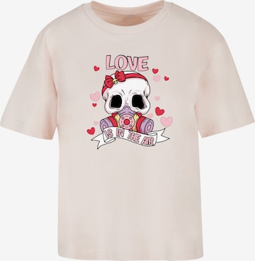 T-shirt 'Anti Valentinstag LOVE is in the air' F4NT4STIC en rose : devant