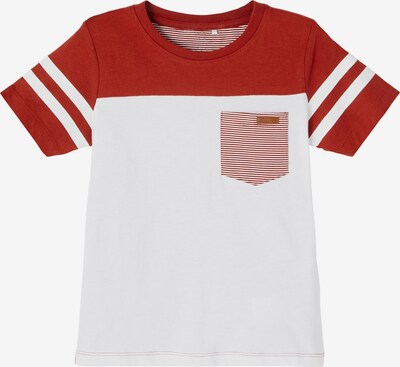 Tricou 'Lackschool' NAME IT pe roși aprins / alb, Vizualizare produs