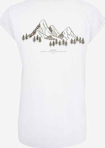 F4NT4STIC Shirt 'Mountain Berge' in Wit: voorkant