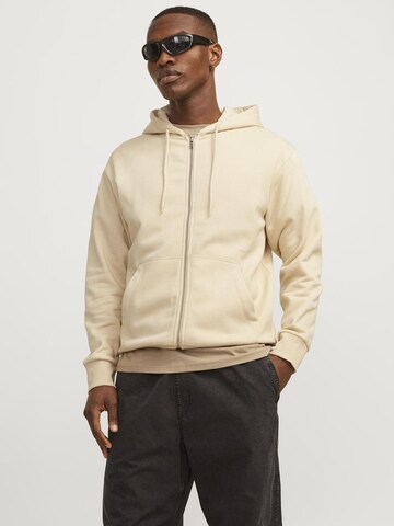 Veste de survêtement JACK & JONES en beige : devant