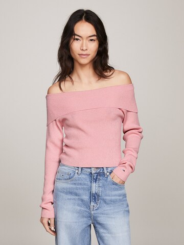 Tommy Jeans Trui in Roze: voorkant