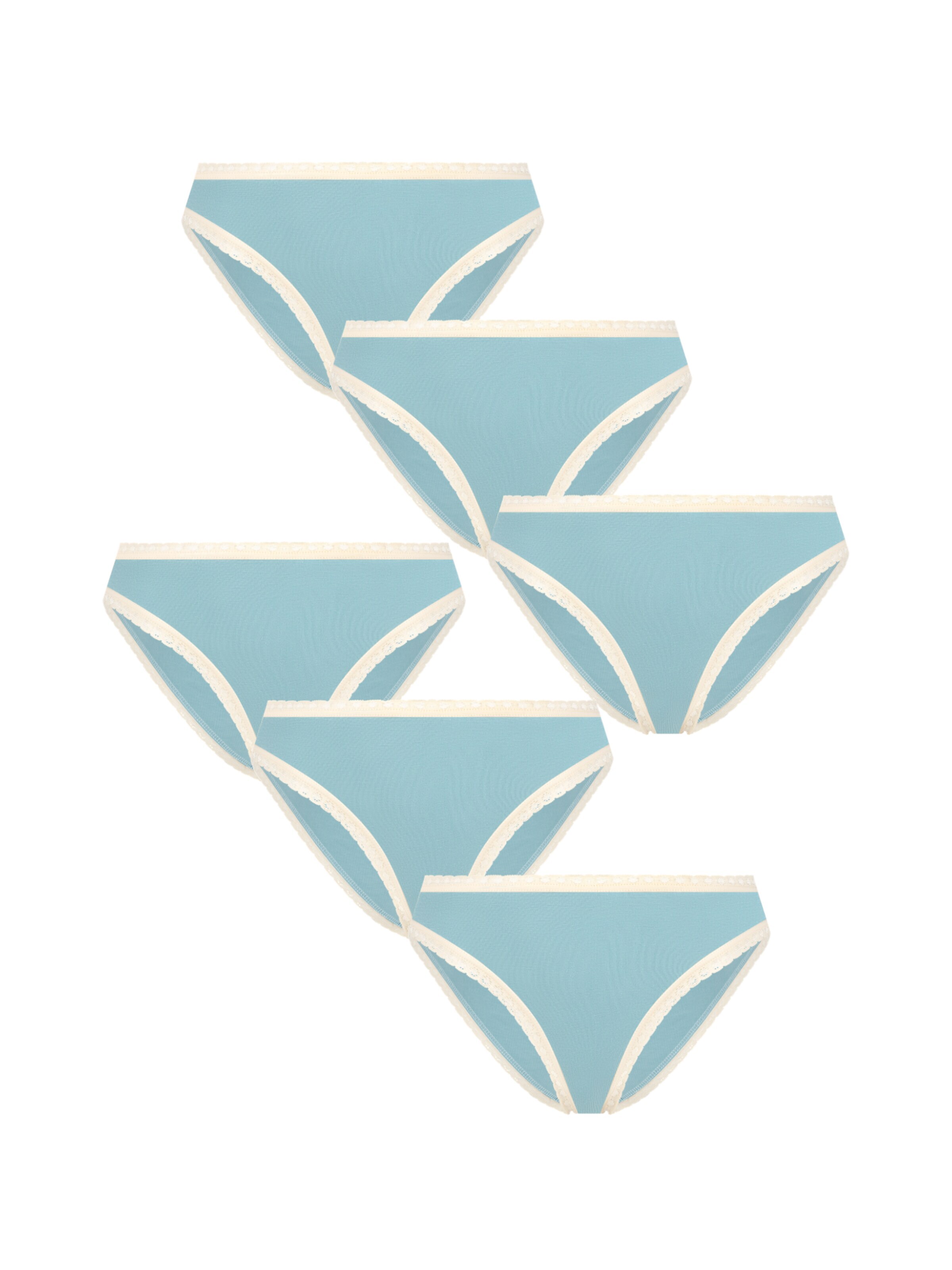 Albero Natur Panty 'Bio-Baumwoll-Slip mit Spitze – 6er Pack' in Blue: front
