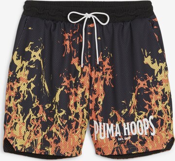 PUMA Loose fit Workout Pants 'Straight Flames' in Black: front