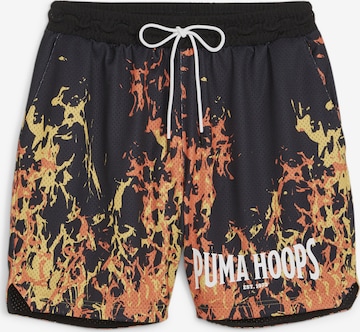 PUMA - Loosefit Calças de desporto 'Straight Flames' em preto: frente