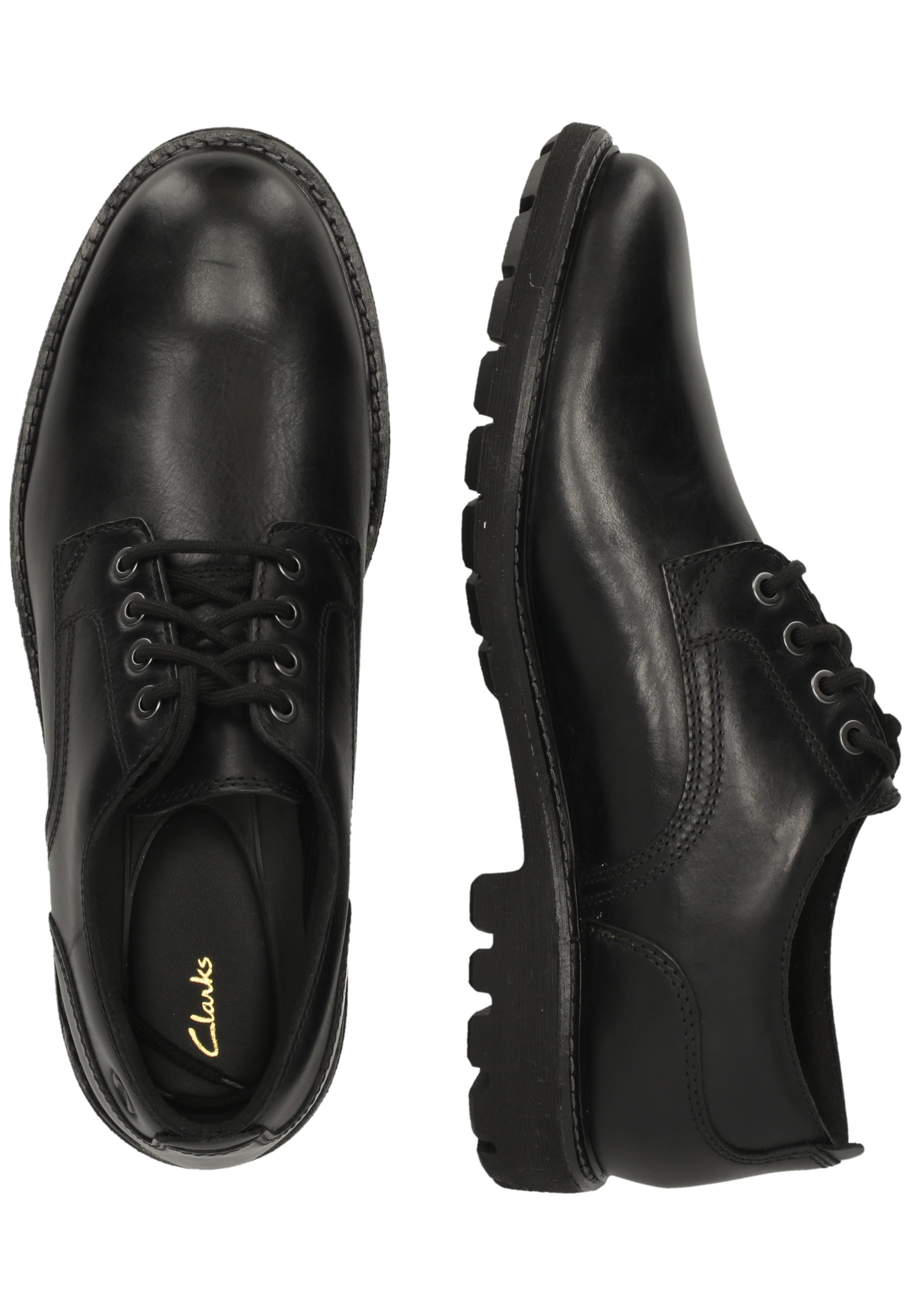 CLARKS Lace-up shoe 'Batcombe Tie Black Leather' in Black