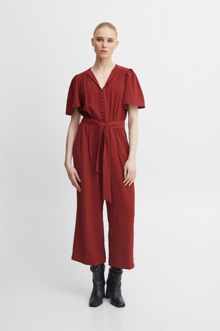 ICHI Jumpsuit 'Gitty' in Red: front