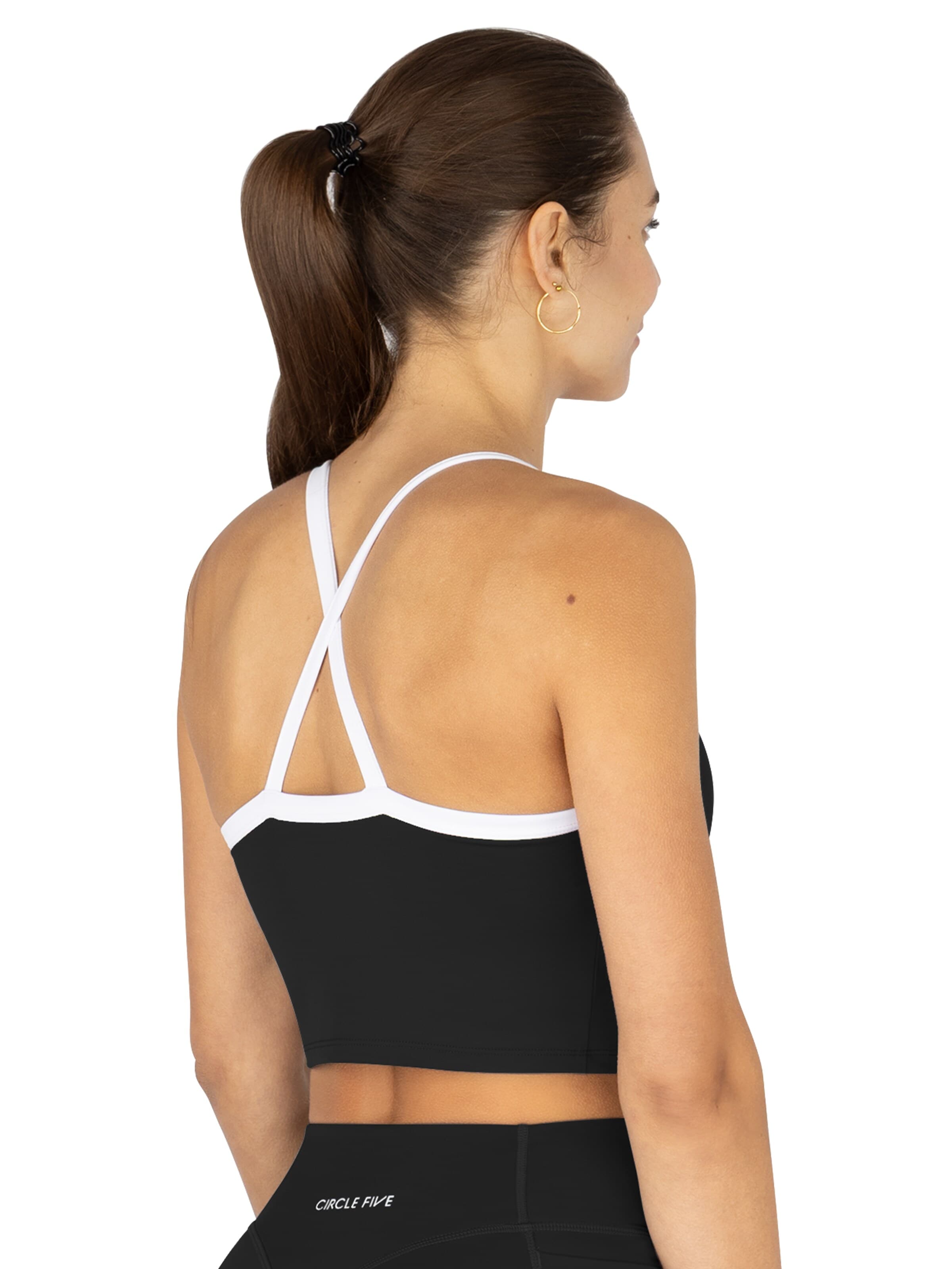 Circle Five Sporttop 'Sporttop Damen | Sport-BH mit integriertem BH & Cups | Fitness, Gym Bra & Yoga Top' in Zwart