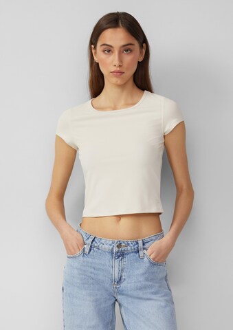 QS Shirt in Beige: voorkant