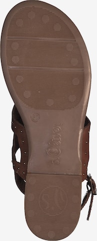 s.Oliver T-Bar Sandals in Brown