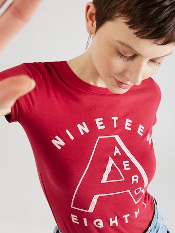AÉROPOSTALE Shirt 'NINETEEN EIGHTY 7' in Red