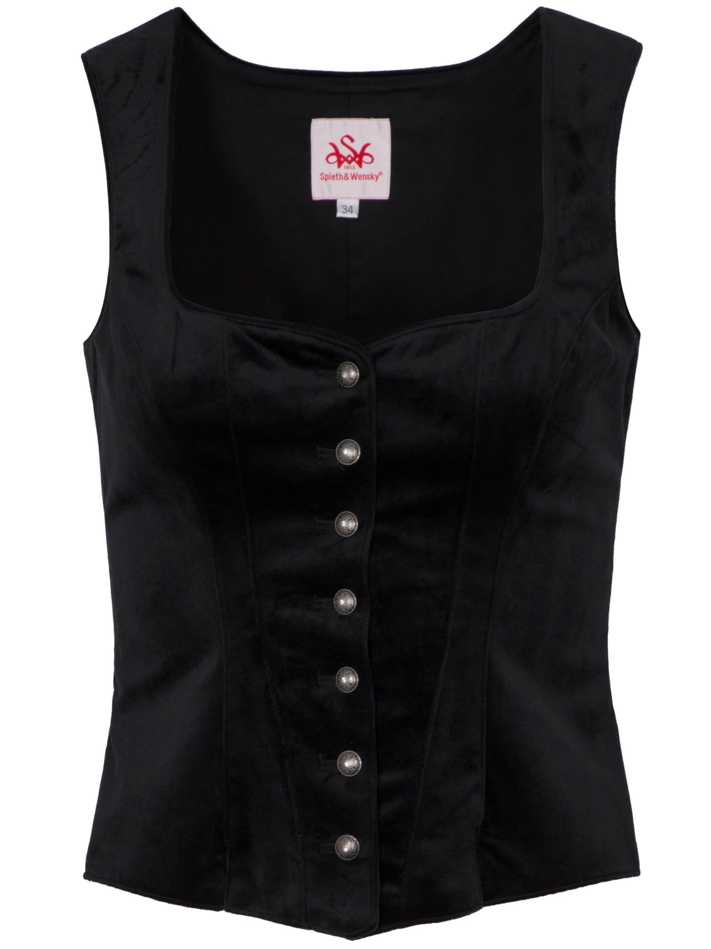 Blouse folklorique 'Fliss' SPIETH & WENSKY en noir : devant