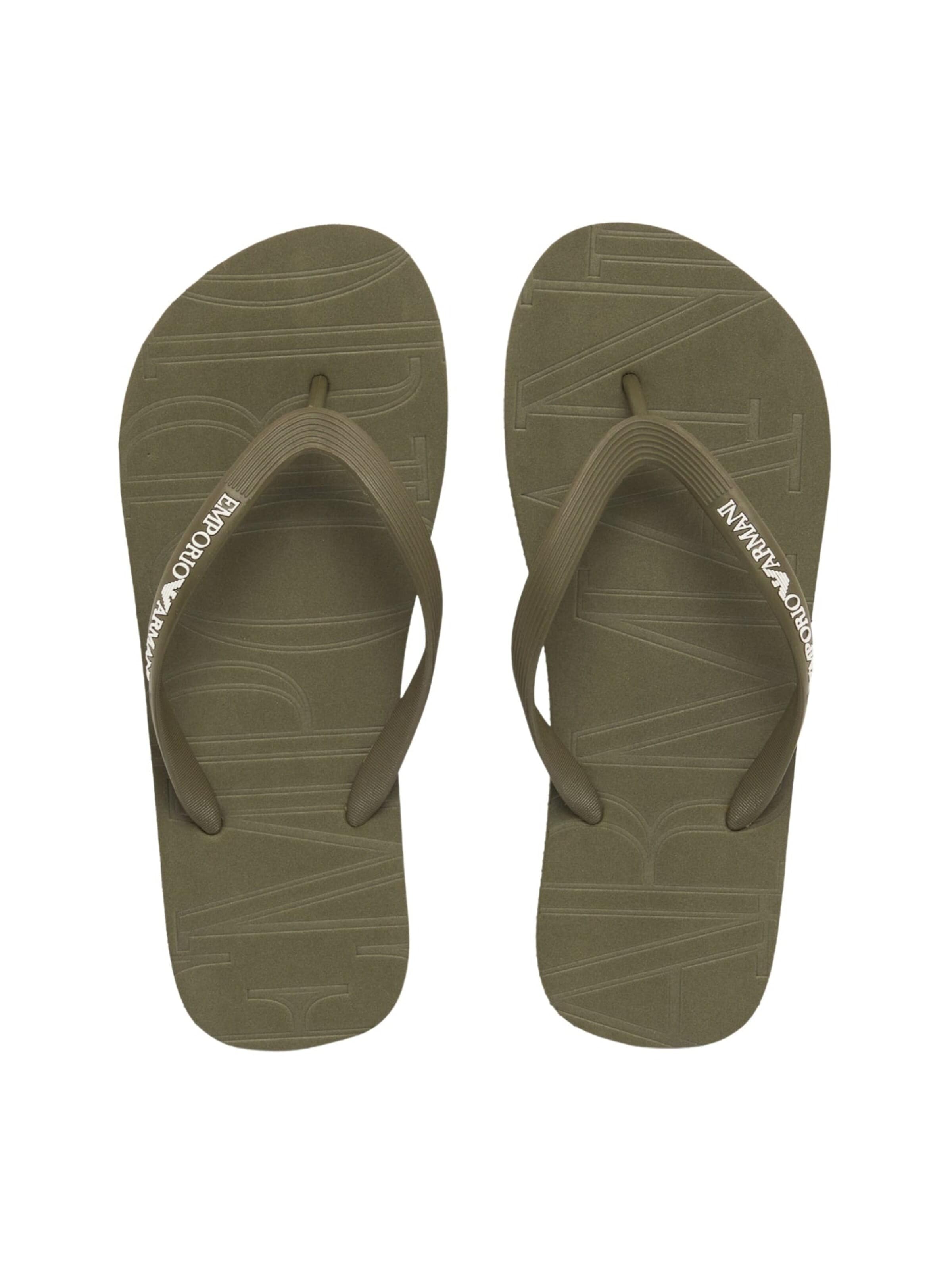 Emporio Armani - Sandalias de dedo 'Rubber Flip Flops with Logo' en verde