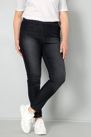 MIAMODA Skinny Pants in Black: front