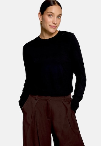 zero Feinstrickpullover mit Stehkragen in Schwarz: Vorderseite