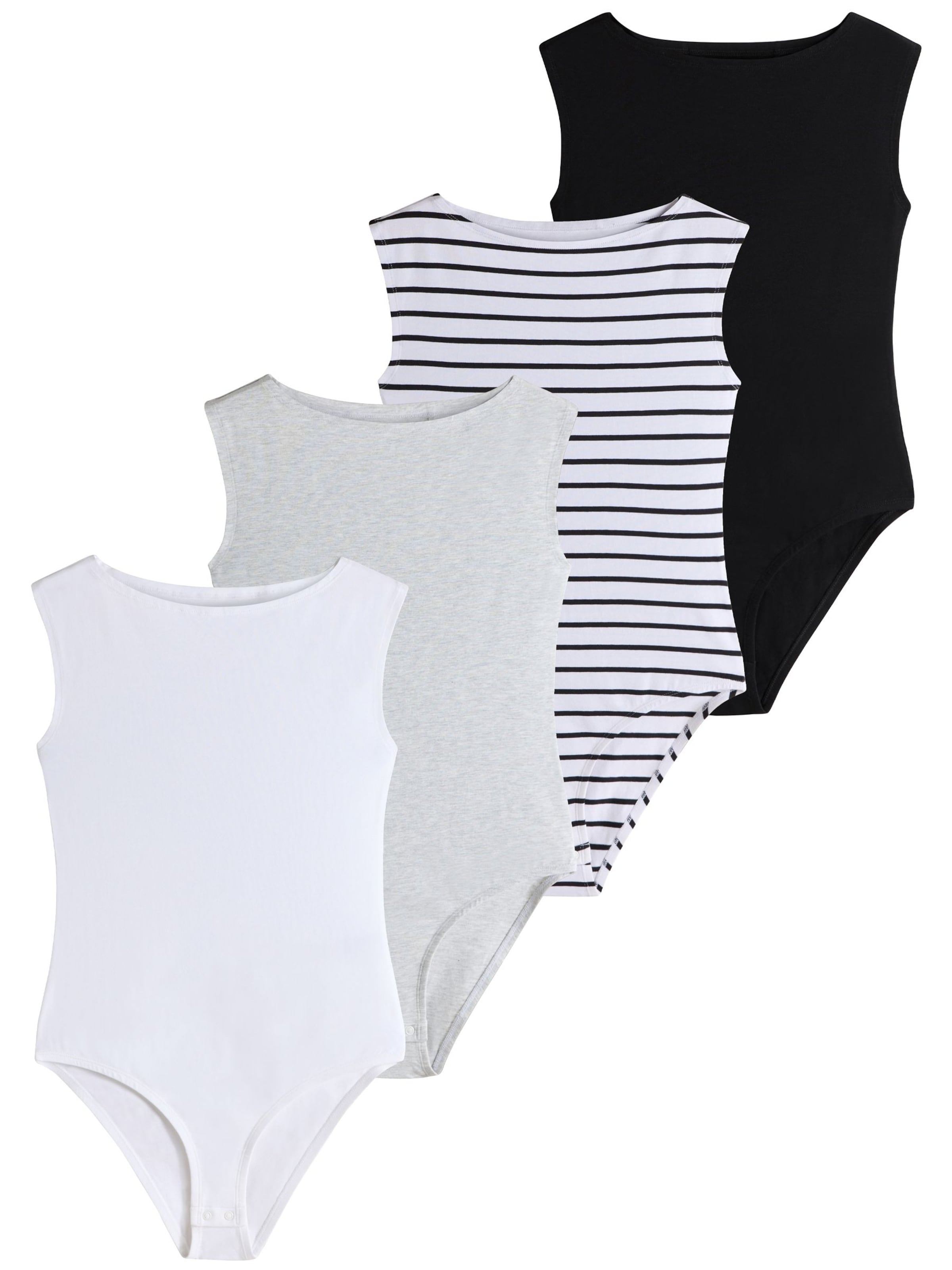 The Set Shirtbody in Grau: Vorderseite