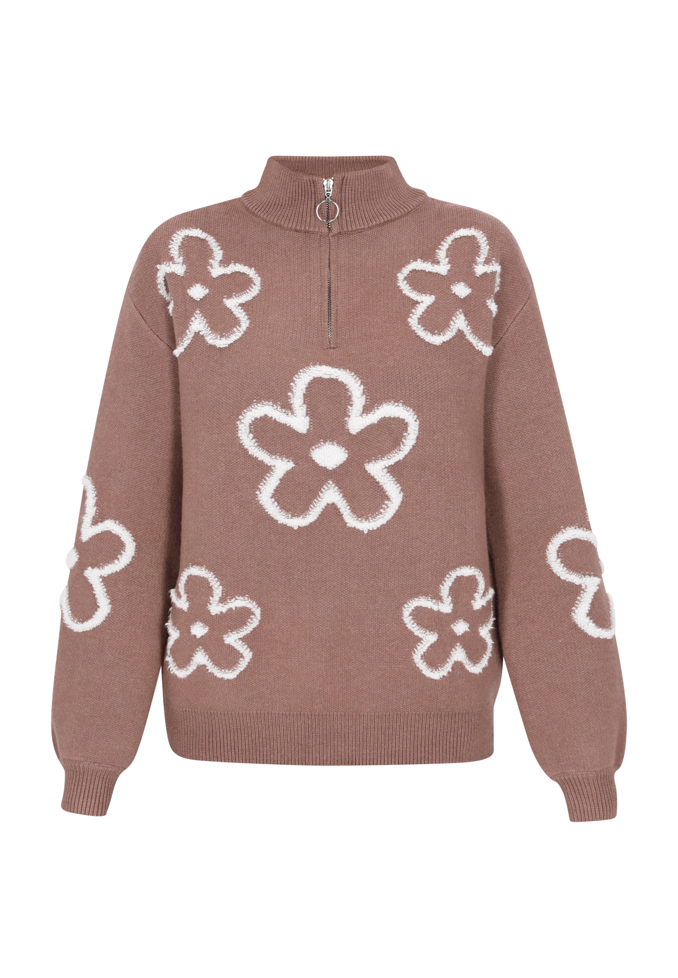 swirly Sveter - Hnedá: predná strana