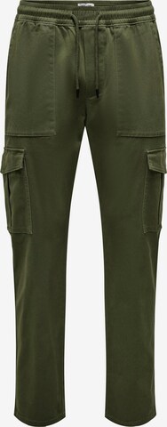 Pantalon cargo 'LUC' Only & Sons en vert : devant