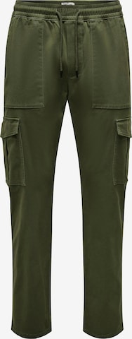 regular Pantaloni cargo 'LUC' di Only & Sons in verde: frontale