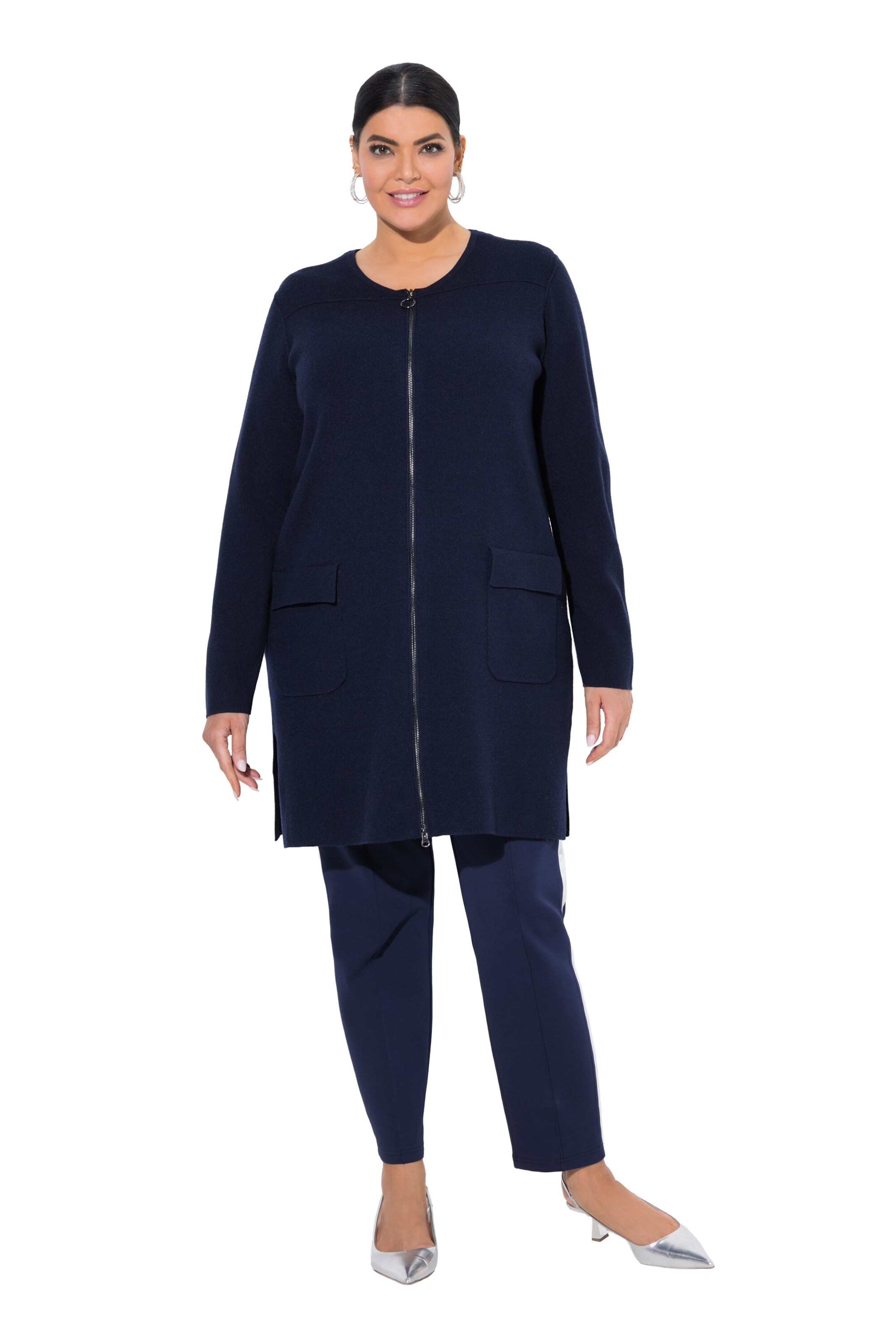 Ulla Popken Strickjacke in Blau: Vorderseite