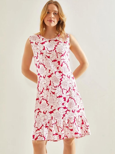 Bianco Lucci Summer Dress in 40 in Raspberry / White, Item view